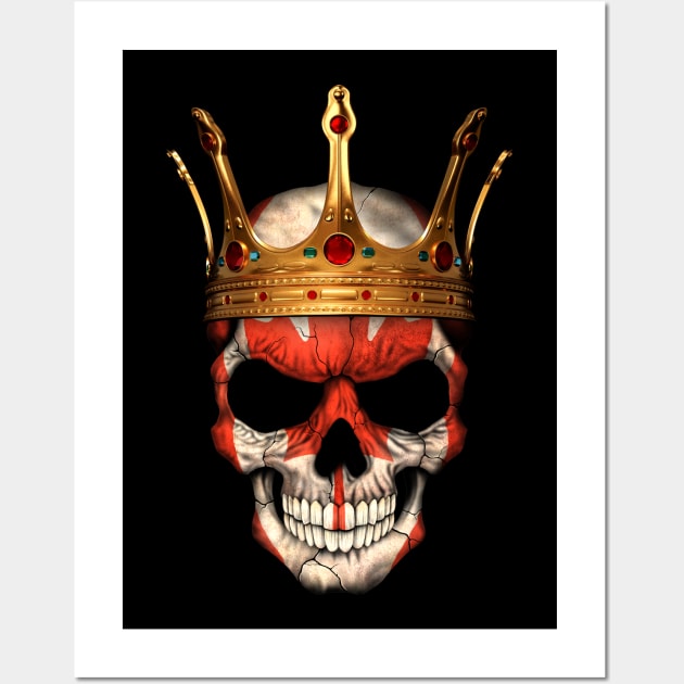 Canadian Flag Skull with Crown Wall Art by jeffbartels